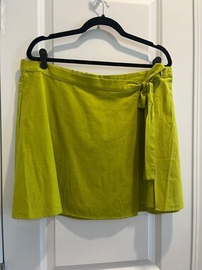 A New Day Lime Tie-Waist Mini Skirt XL - Women